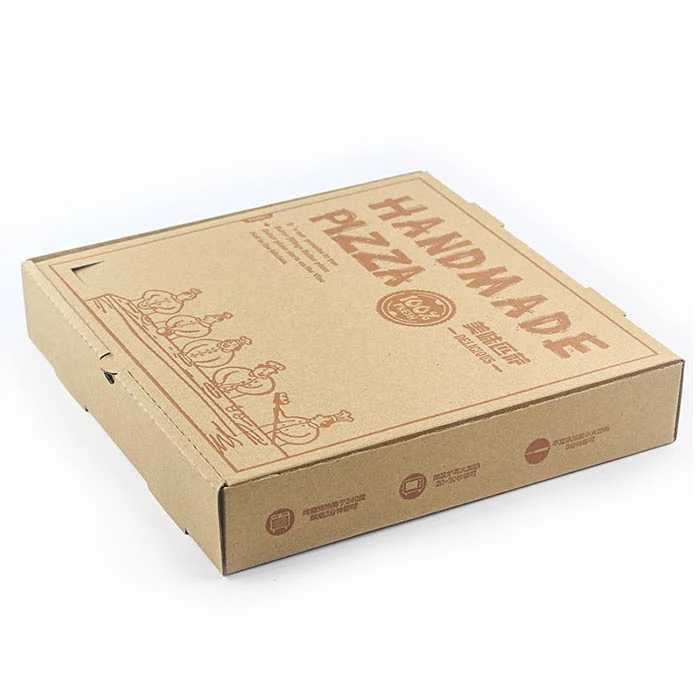Cutie de pizza de lux ondulată cu logo personalizat de calitate alimentară