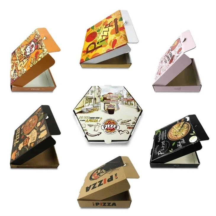 Cutie de pizza colorată din carton reciclabil
