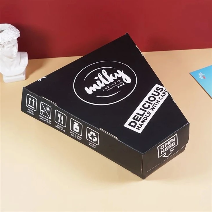 Cutie de pizza pentru felii cu logo imprimat